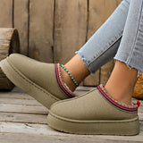 Plush Lined Platform Ankle Boots - Trendsi - Flyclothing LLC