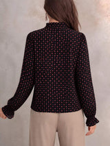Printed Flounce Sleeve Blouse - Trendsi - Flyclothing LLC