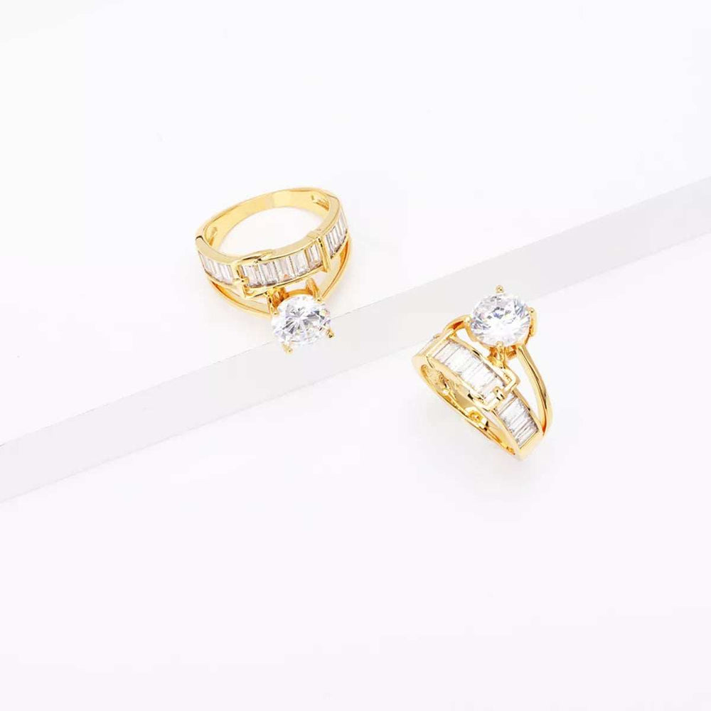 18K Gold-Plated Zircon Ring - Trendsi - Flyclothing LLC