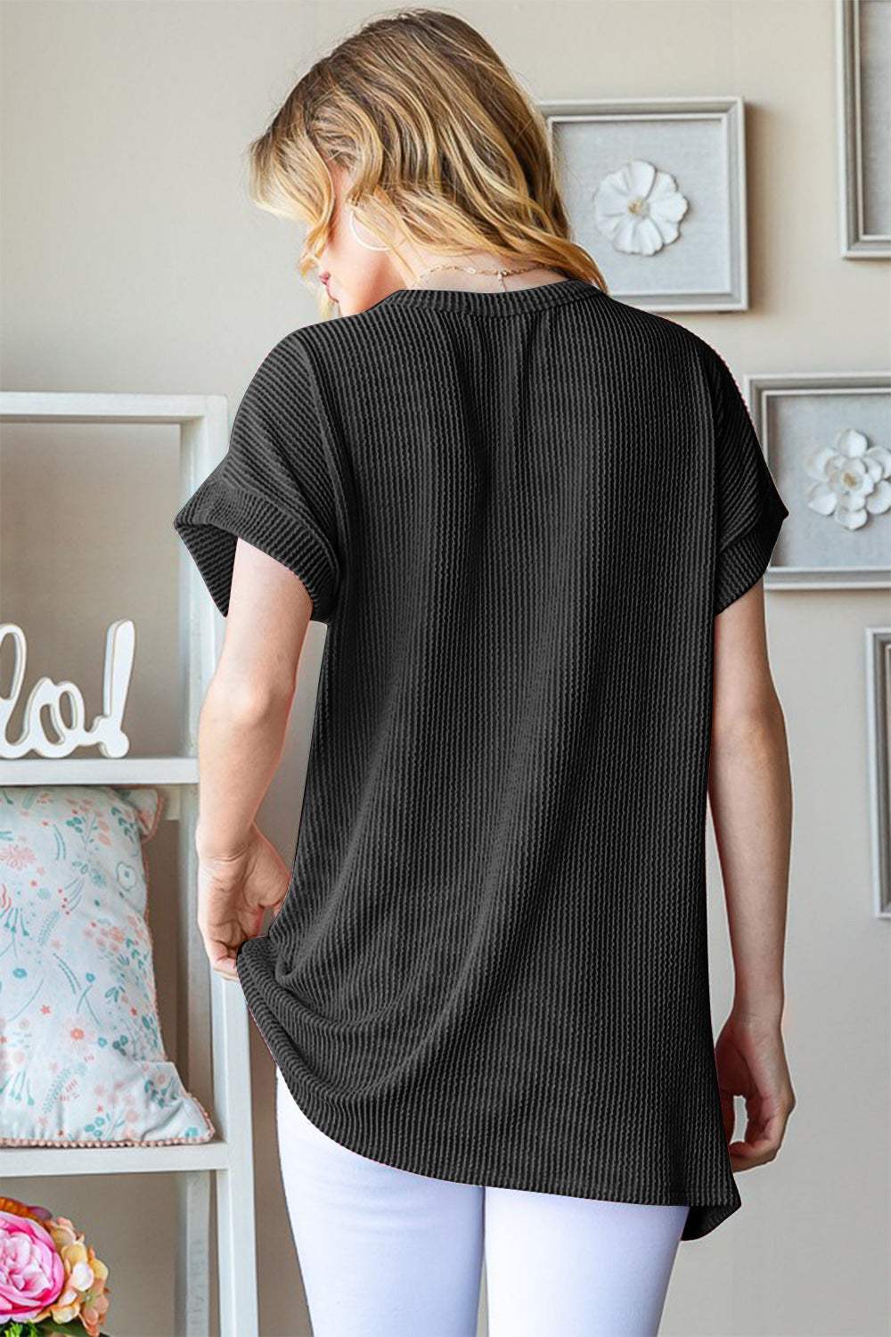 Heimish Full Size USA Graphic Short Sleeve Ribbed Top - Trendsi - Flyclothing LLC