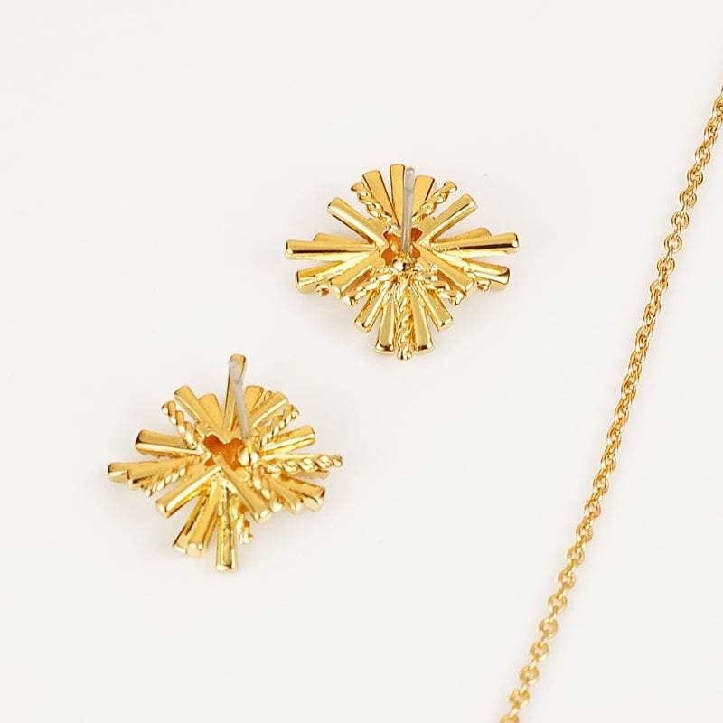 Starburst Gold-Plated Earrings and Necklace Set - Trendsi - Flyclothing LLC