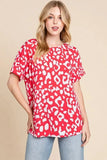 BOMBOM Animal Print Stretchy T-Shirt - Trendsi