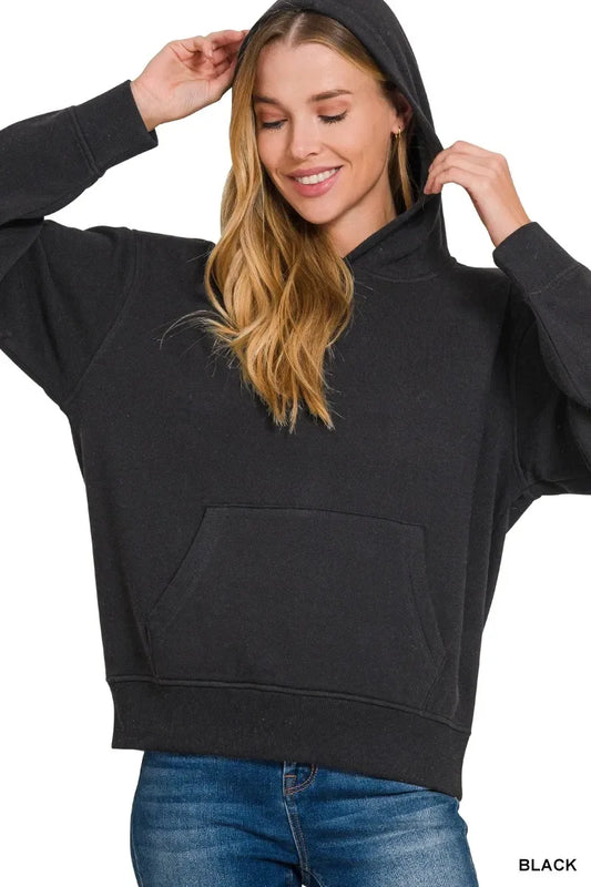 Zenana Fleece Kangaroo Pocket Hoodie - Trendsi - Flyclothing LLC