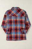 Plaid Collared Neck Long Sleeve Shirt - Trendsi - Flyclothing LLC