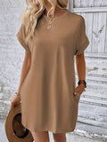 Round Neck Short Sleeve Mini Dress - Trendsi - Flyclothing LLC