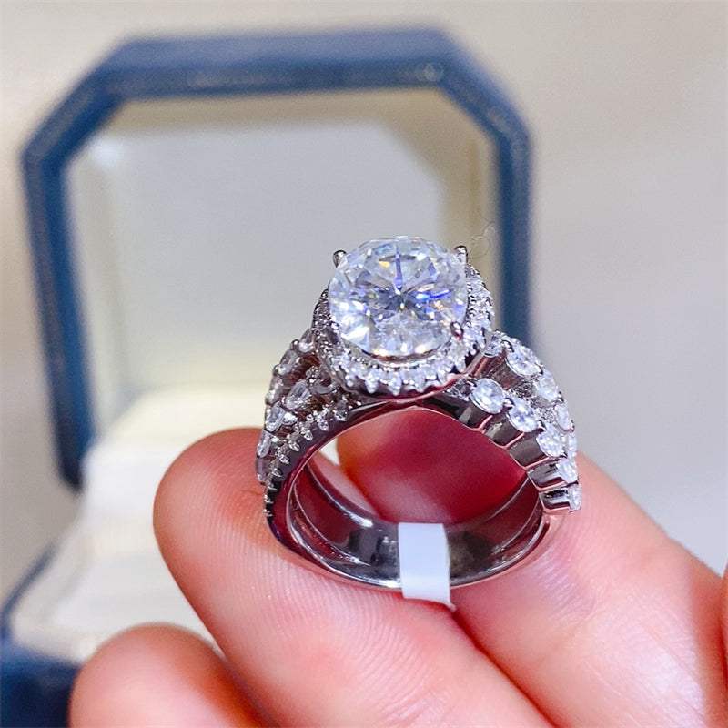 3 Carat Moissanite 925 Sterling Silver Layered Ring - Trendsi - Flyclothing LLC