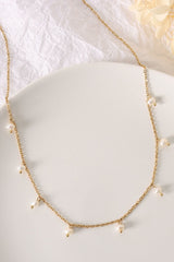 18K Gold-Plated Titanium Steel Pearl Necklace - Trendsi