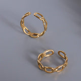 Titanium Steel Gold-Plated Adjustable Ring - Trendsi - Flyclothing LLC