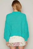 POL Mock Neck Cable Knit Sweater - Trendsi