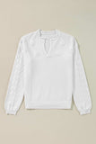 Daisy Notched Long Sleeve Sweater - Trendsi - Flyclothing LLC