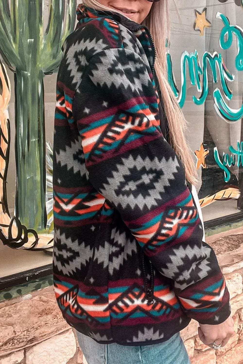 Zip Up Long Sleeve Jacket - Trendsi - Flyclothing LLC