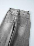 High Waist Wide Leg Washed Jeans - Trendsi - Flyclothing LLC