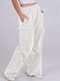 Elastic Waist Wide Leg Pants with Pockets - Trendsi - Flyclothing LLC