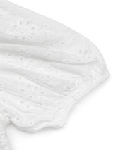 Perfee Tied Eyelet Short Sleeve Bodysuit - Trendsi - Flyclothing LLC