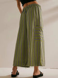 Contrast Striped Wide leg Pants - Trendsi - Flyclothing LLC