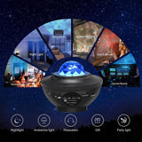 Small Bowl Starry Sky Projection Lamp USB Bluetooth Music Rotating Water Ripple Laser Atmosphere