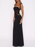Lace Cutout Tie Shoulder Maxi Dress - Trendsi - Flyclothing LLC
