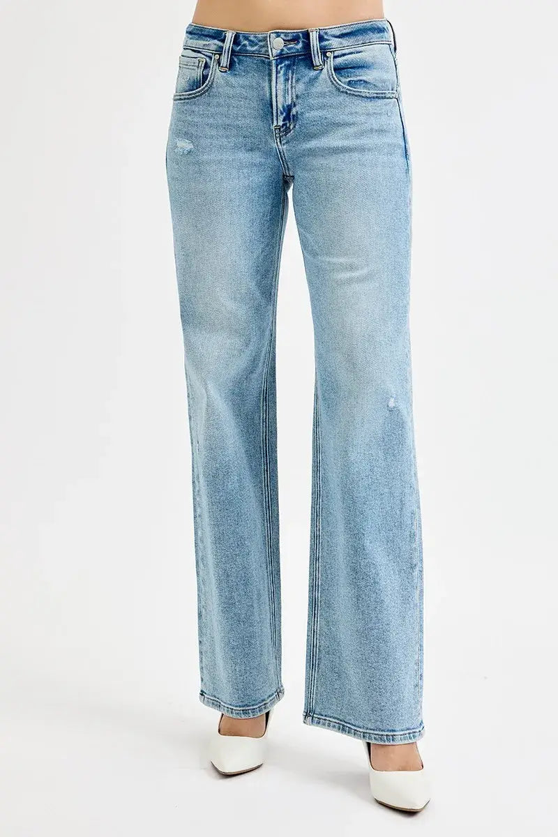 RISEN Full Size Low Rise Ankle Boyfriend Distressed Jeans Plus Size - Trendsi - Flyclothing LLC