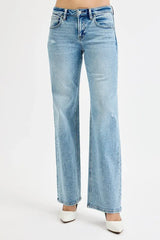 RISEN Full Size Low Rise Ankle Boyfriend Distressed Jeans Plus Size - Trendsi - Flyclothing LLC