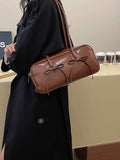 PU Leather Bow Trim Shoulder Bag - Trendsi - Flyclothing LLC