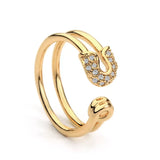 Zircon Double Band Open Ring - Trendsi - Flyclothing LLC