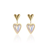 Heart-Shaped Pearl Drop Earrings - Trendsi - Flyclothing LLC