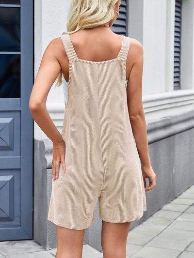 Lovelet Knotted Wide Strap Scoop Neck Overalls - Trendsi - Flyclothing LLC