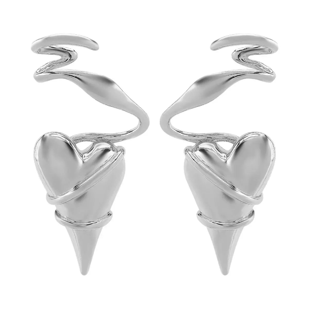 Heart-Shaped Twisted Wire Earrings - Trendsi - Flyclothing LLC