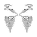 Heart-Shaped Twisted Wire Earrings - Trendsi - Flyclothing LLC