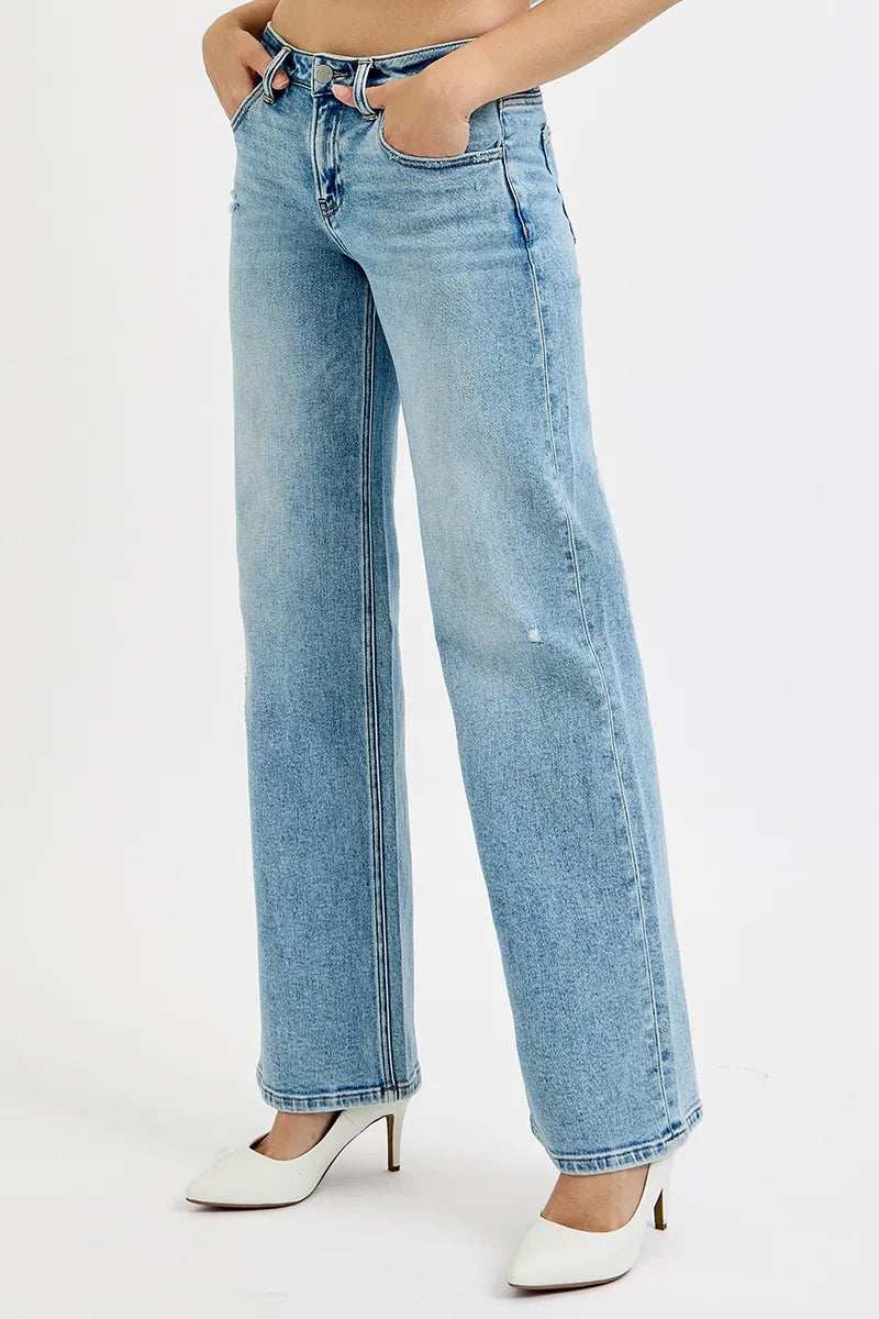 RISEN Full Size Low Rise Ankle Boyfriend Distressed Jeans Plus Size - Trendsi - Flyclothing LLC