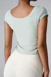 Round Neck Short Sleeve Active T-Shirt - Trendsi