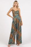 Mittoshop Paisley Patchwork Print Satin Cowl Neck Crop Cami - Trendsi