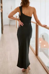 Single Shoulder Sleeveless Maxi Dress - Trendsi - Flyclothing LLC