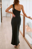 Single Shoulder Sleeveless Maxi Dress - Trendsi