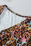 Leopard V-Neck Half Sleeve Blouse - Trendsi - Flyclothing LLC