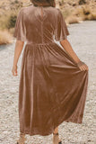 Lace Detail V-Neck Short Sleeve Dress - Trendsi - Flyclothing LLC