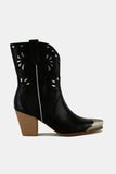 Beast Fashion Cut-Out Floral Embroidery Boots - Trendsi