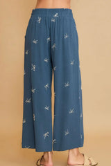 Umgee Full Size Lace Drawstring Embroidered Bow Wide Leg Pants Plus Size - Trendsi - Flyclothing LLC