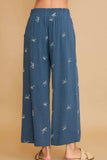 Umgee Full Size Lace Drawstring Embroidered Bow Wide Leg Pants Plus Size - Trendsi - Flyclothing LLC