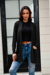 Basic Bae Full Size Open Front Long Sleeve Cardigan with Pockets - ShopBasicbae - Flyclothing LLC