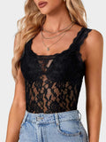 Lace Scoop Neck Tank - Trendsi - Flyclothing LLC