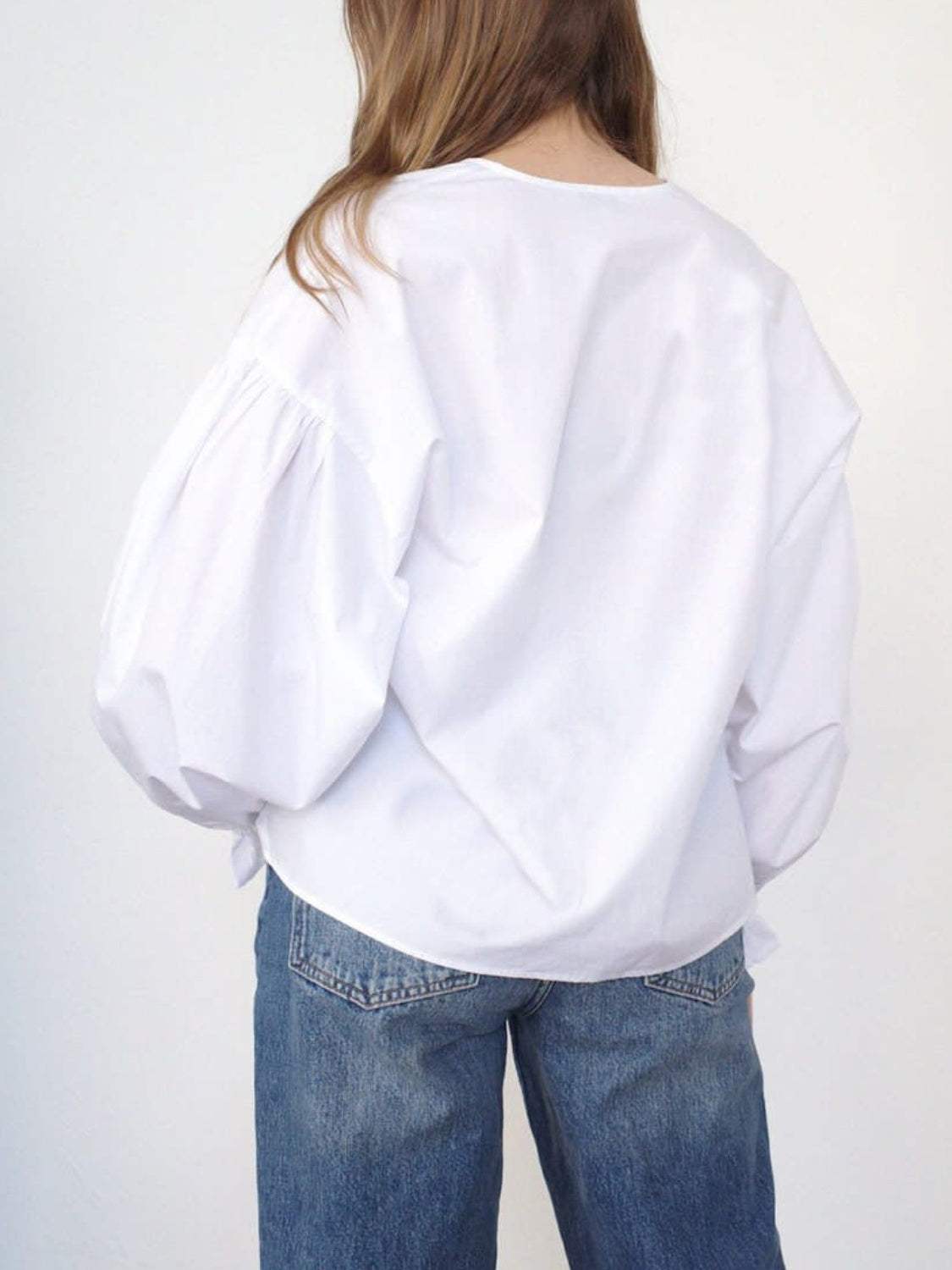 Tied Flounce Sleeve Blouse - Trendsi - Flyclothing LLC