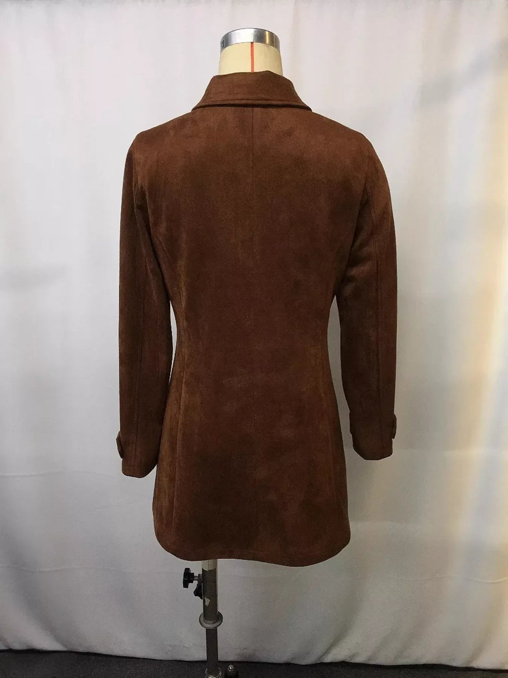 Full Size Suede Button-Down Jacket Plus Size - Trendsi - Flyclothing LLC