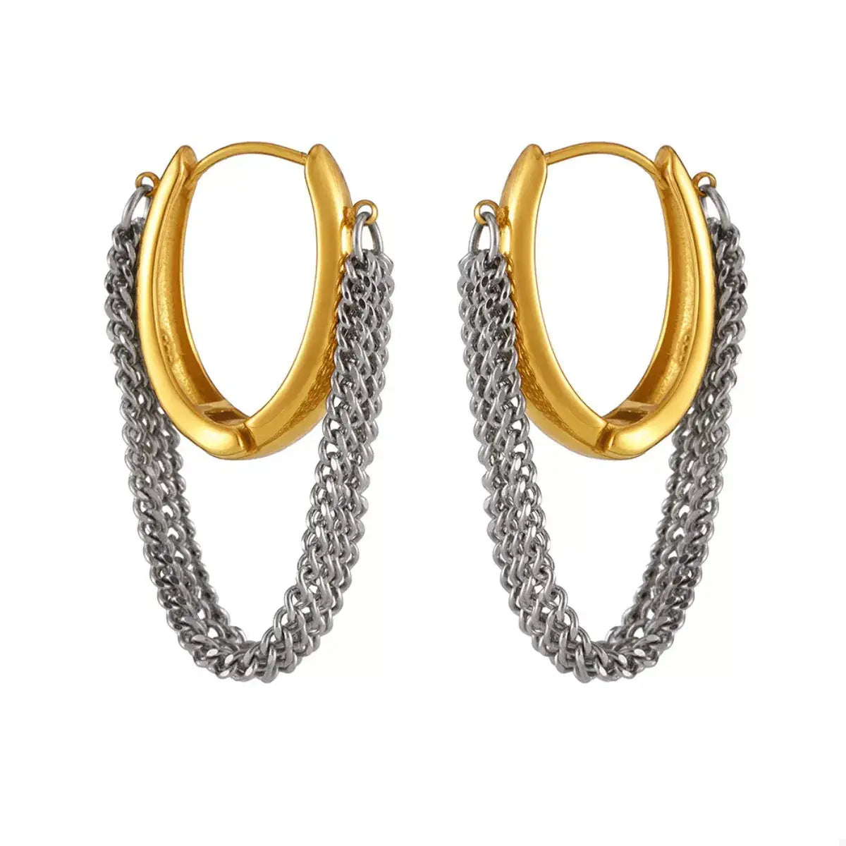 Chunky Chain Hoop Earrings - Trendsi - Flyclothing LLC