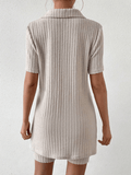 Johnny Collar Short Sleeve Top and Shorts Set - Trendsi