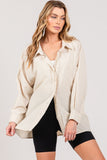SAGE + FIG Striped Button Up Long Sleeve Shirt - Trendsi