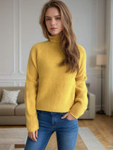 Turtleneck Long Sleeve Sweater - Trendsi - Flyclothing LLC