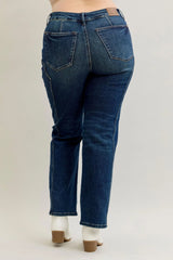Judy Blue Full Size Seam Detail Straight Leg Jeans Plus Size - Trendsi - Flyclothing LLC
