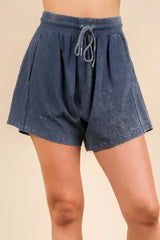 VERY J Mineral Washed Comfy Baggy Shorts - Trendsi - Flyclothing LLC