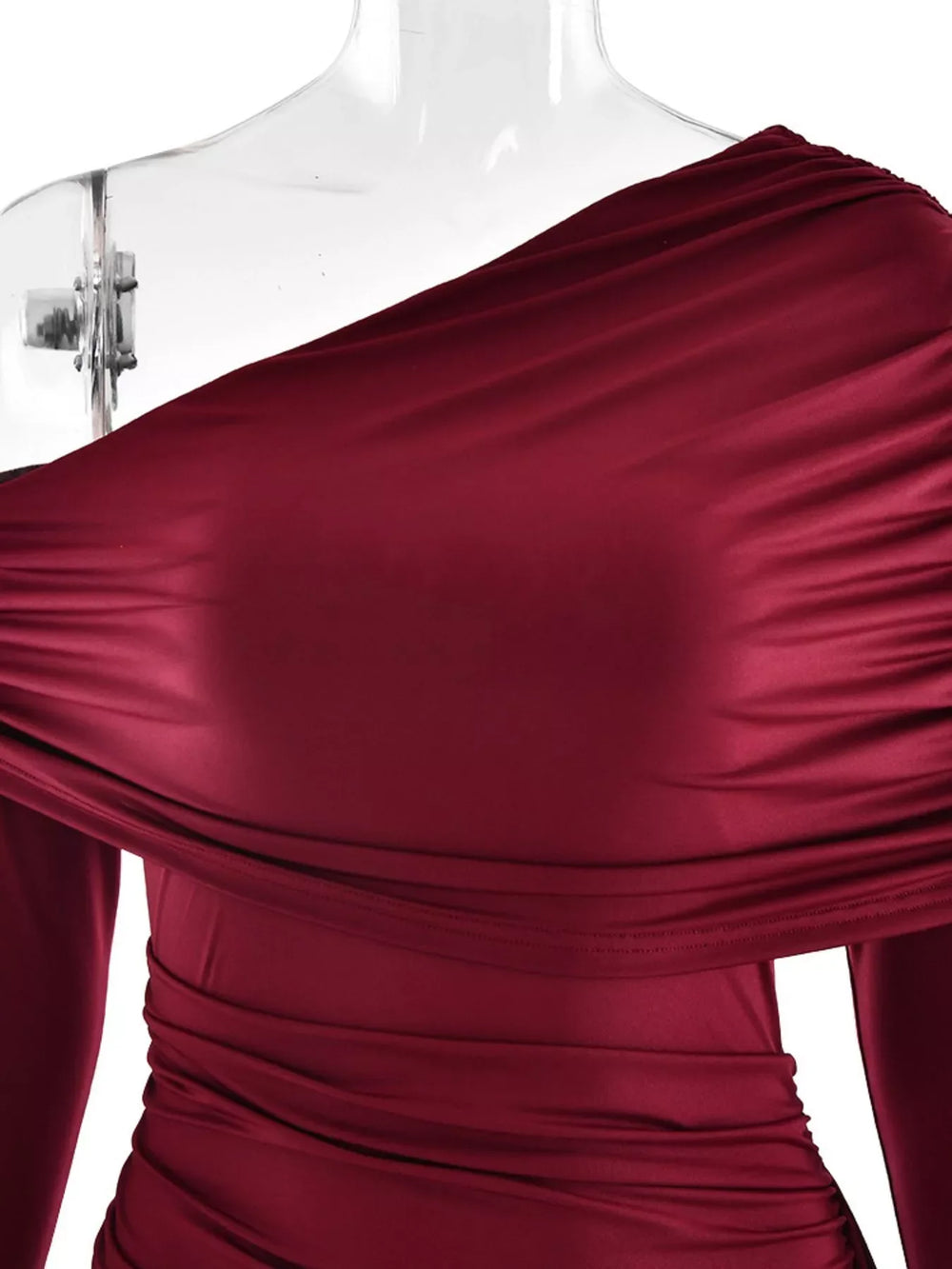 One-Shoulder Ruched Maxi Dress - Trendsi - Flyclothing LLC